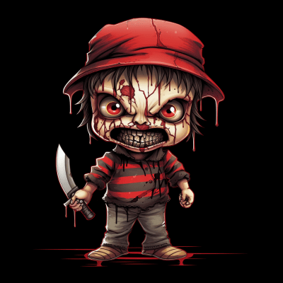 Chibi Baby Krueger in a Cute and Funny Cartoon Illustration