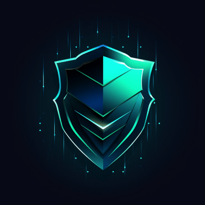 Minimalistic shield and matrix design symbolizing cybersecurity