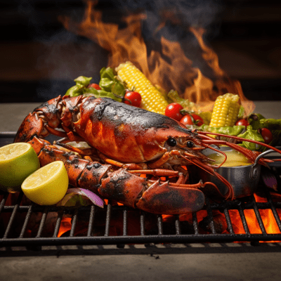 Grilled Sea Lobster with Vibrant Vegetables in a Summertime BBQ
