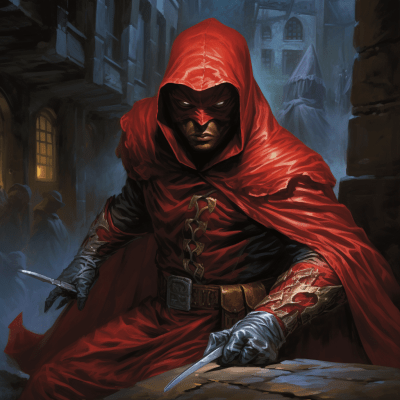 Dynamic Red Sting superhero in action from Pathfinder RPG