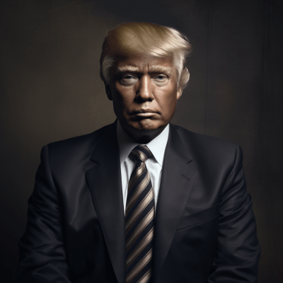Artistic depiction of a black man resembling Donald Trump challenging norms