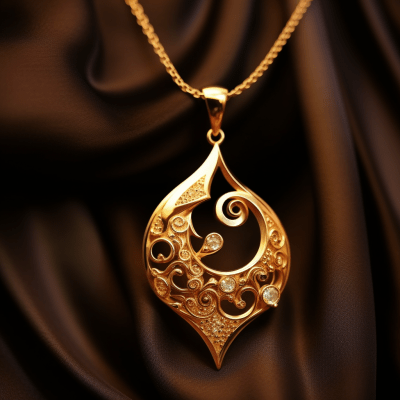 Elegant Arabic-style gold necklace with intricate craftsmanship