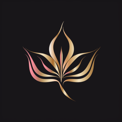 Elegant aesthetic medicine logo in gold and pink on black