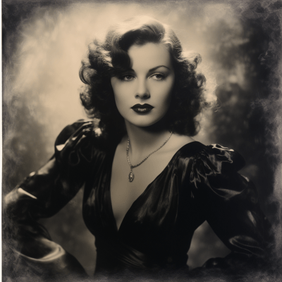 Vintage 1940s British actress portrait in pictorialist style