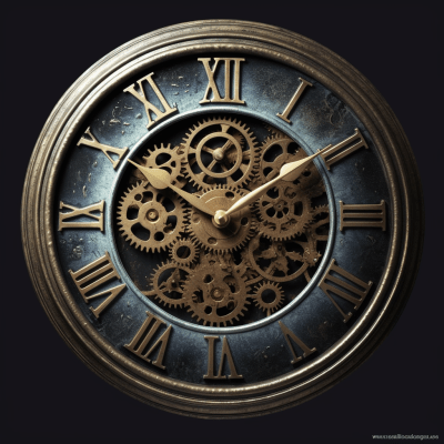 Photorealistic clock with a moody atmosphere on a dark background