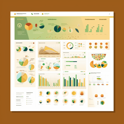 Colorful grain seed dashboard with vibrant charts in Power BI style