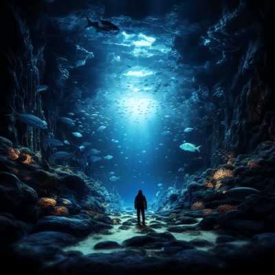 Mesmerizing photorealistic image of vibrant hidden ocean depths