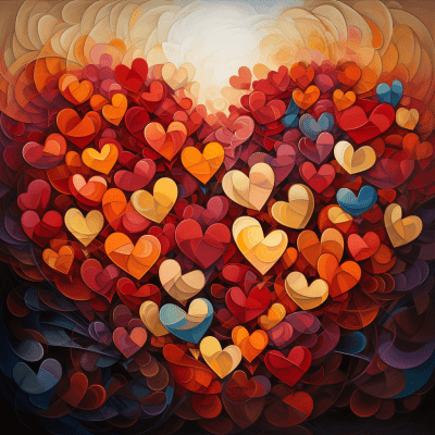 Artistic hearts in vibrant colors by @susi_5000, symbolizing passion
