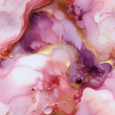 Abstract Pink and Gold Agate Stone Painting with Energy Flow