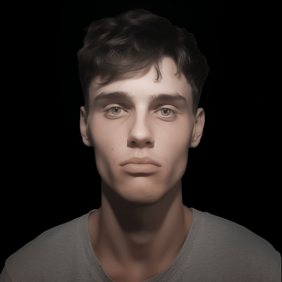 Photorealistic human face image with perfect proportions and detail