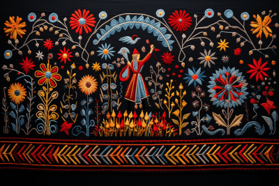 Modern Judge in Contemporary Attire Cross-Stitch Embroidery
