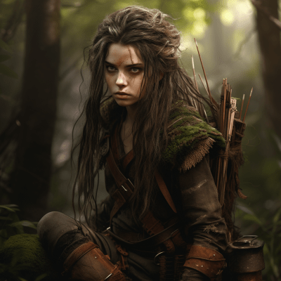 Kristen Stewart as a sad Wood elf Druid selling mushrooms