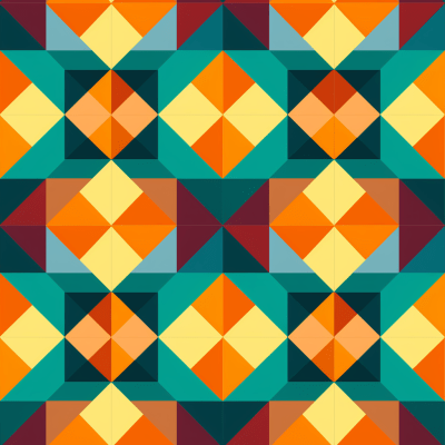 Abstract geometric shapes with colorful tiling texture