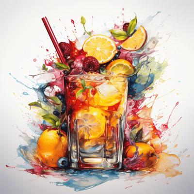 Colorful cocktail illustration on white background for wallpaper