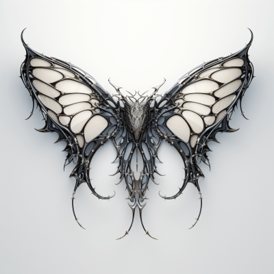 Gothic-style stained glass vampire wings on a white background