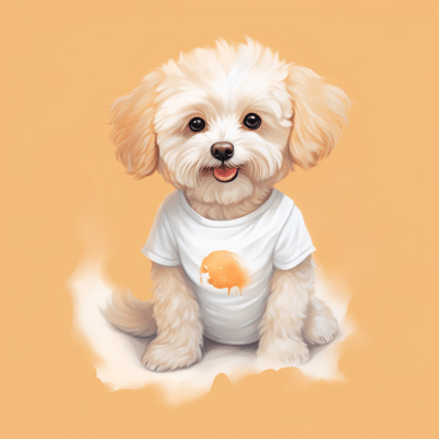 Adorable Bichonpoo Biscuit Illustration for Trendy T-Shirt