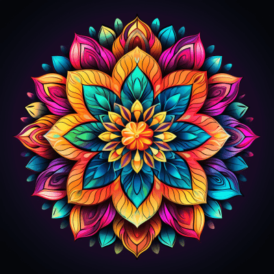 Bold and eye-catching symmetrical mandala graphic design