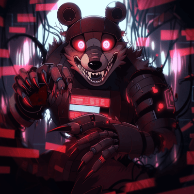 Illustration of Animatronic Opossum from FNAF Security Breach