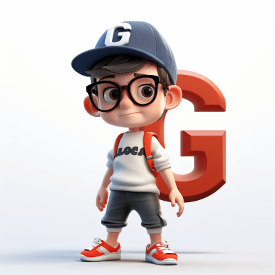 Cartoon boy in glasses and cap standing in T-pose with energetic vibe