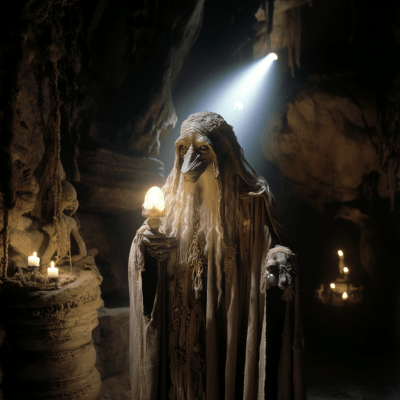 Mystical urRu Mystic from The Dark Crystal with warm spiritual glow
