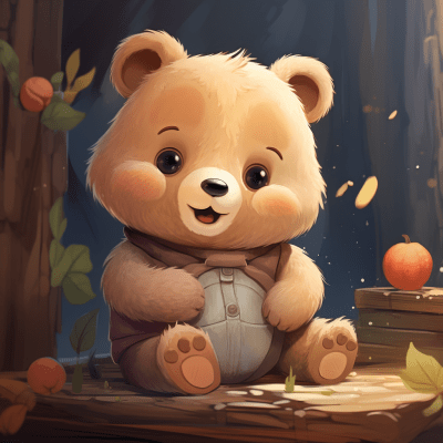 Cute cartoon bear illustration with a friendly expression