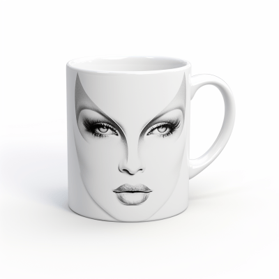 Classic white mug with a minimalistic design on a white background