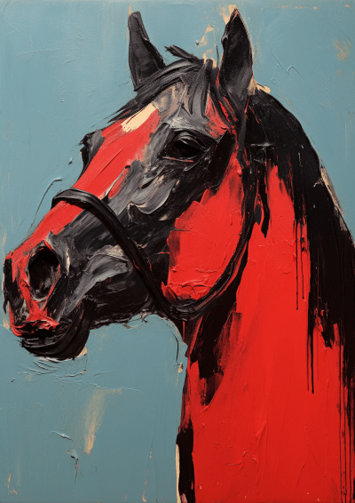 Artsy image inspired by Fritz Scholder with a stylized horse