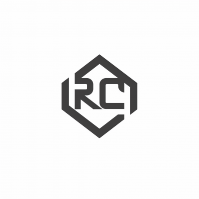 Geometric Emblem Logo with Letters RC