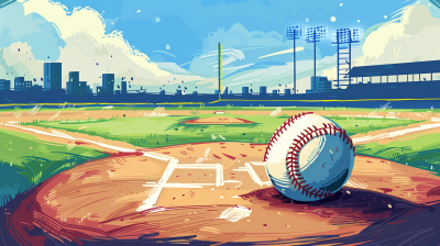Baseball on Baseball Field