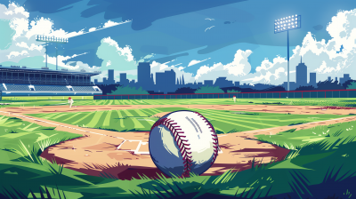 Baseball on Baseball Field