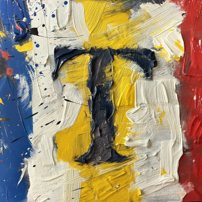 French Flag with Yellow and Letter T