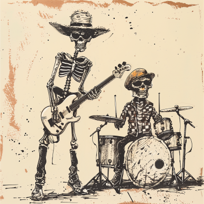 Skeleton Band Illustration