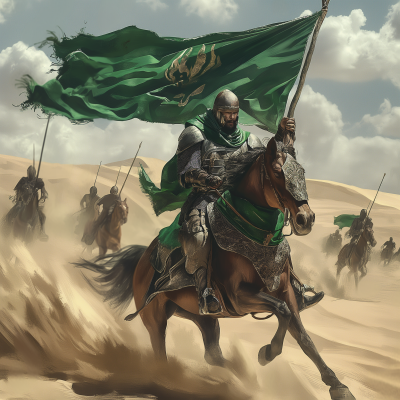 Ancient Arab Knight on Horseback