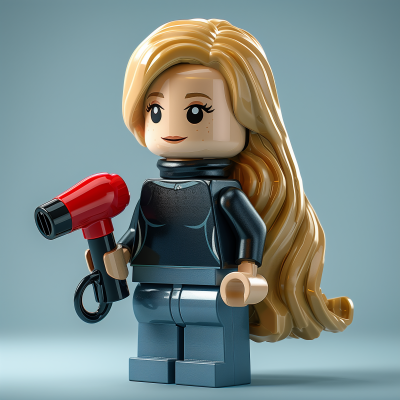 Smiling Lego Woman 3D Render
