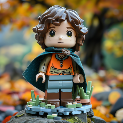 Frodo in Colorful Plastic 3D Lego Style