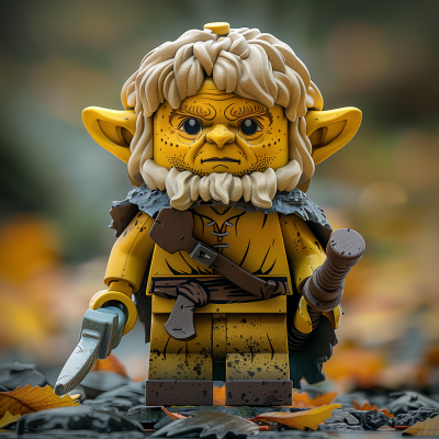 Sméagol in Colorful 3D Lego Style
