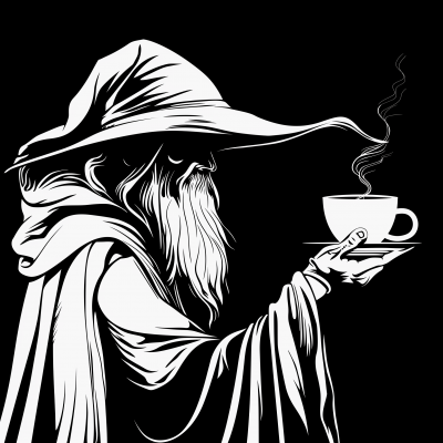 Elf Wizard with Coffee