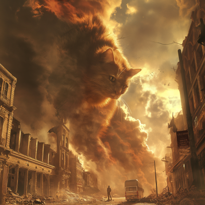 Giant Cats Apocalyptic Scene