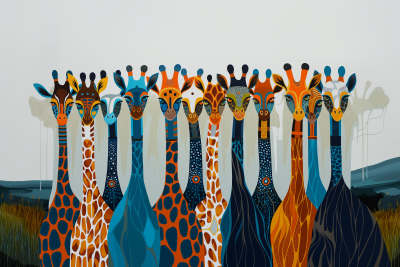 Colorful Giraffe Pop Art