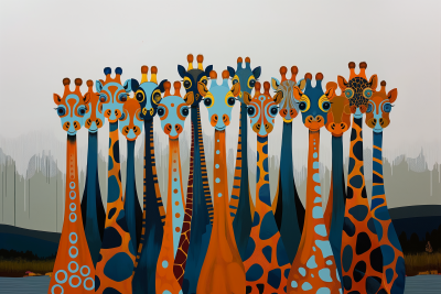 Colorful Giraffe Pop Art