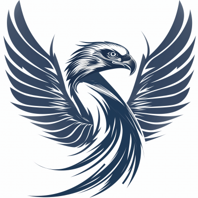 Eagle Human Hybrid Logo with Angel Wings