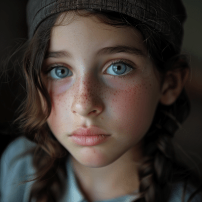 Puzzled Jewish Girl Closeup