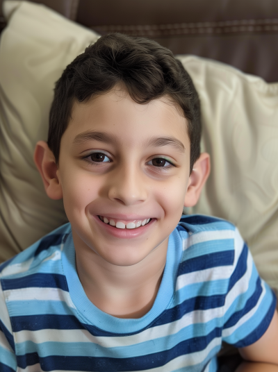 Happy Israeli Boy at Home