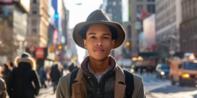 Young Man on New York Street