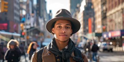 Young man on a New York street