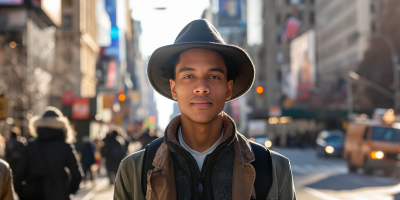 Young Man in a New York Street