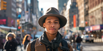 Young Man on New York Street