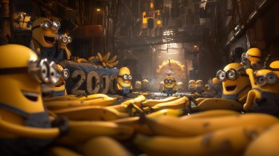 Minions at a Brutalist Bunker