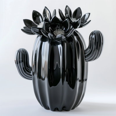Glass Cactus Sculpture