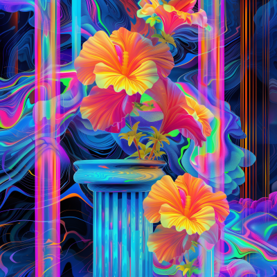 Neon Surreal Flowers
